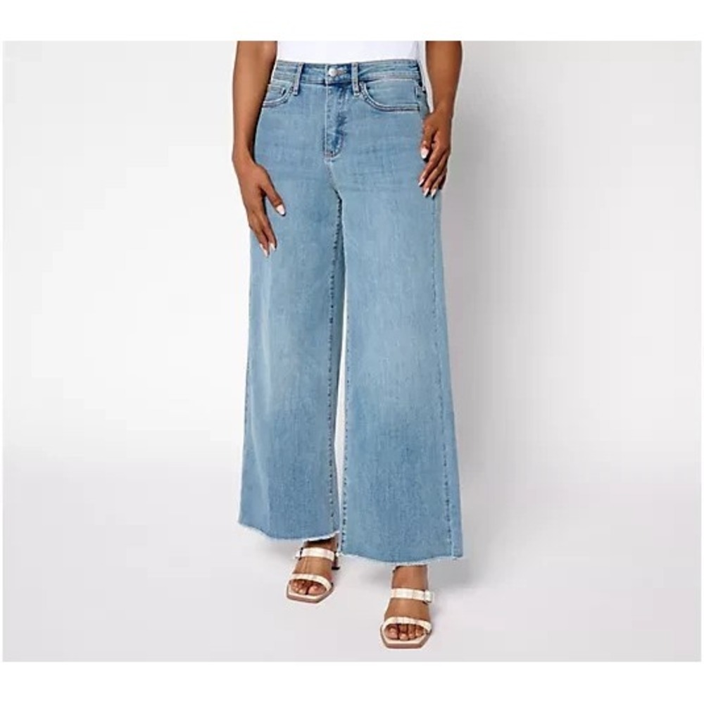 NYDJ High Rise Brodi Wide Leg Ankle Jean with Cool Embrace Barcelona, 16 W